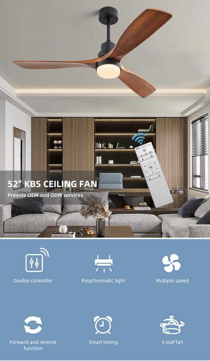 Потолочный вентилятор дистанционного управления лезвия DC 65W 3 AC Dimmable поддержки умный домашний со светом СИД