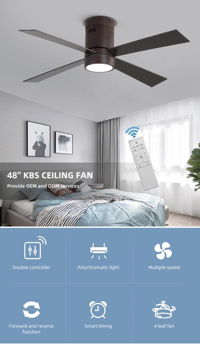 Новое дистанционное управление лезвий 65W 48Inch переклейки 4 утюга дизайна декоративное крытое привело свет потолочного вентилятора
