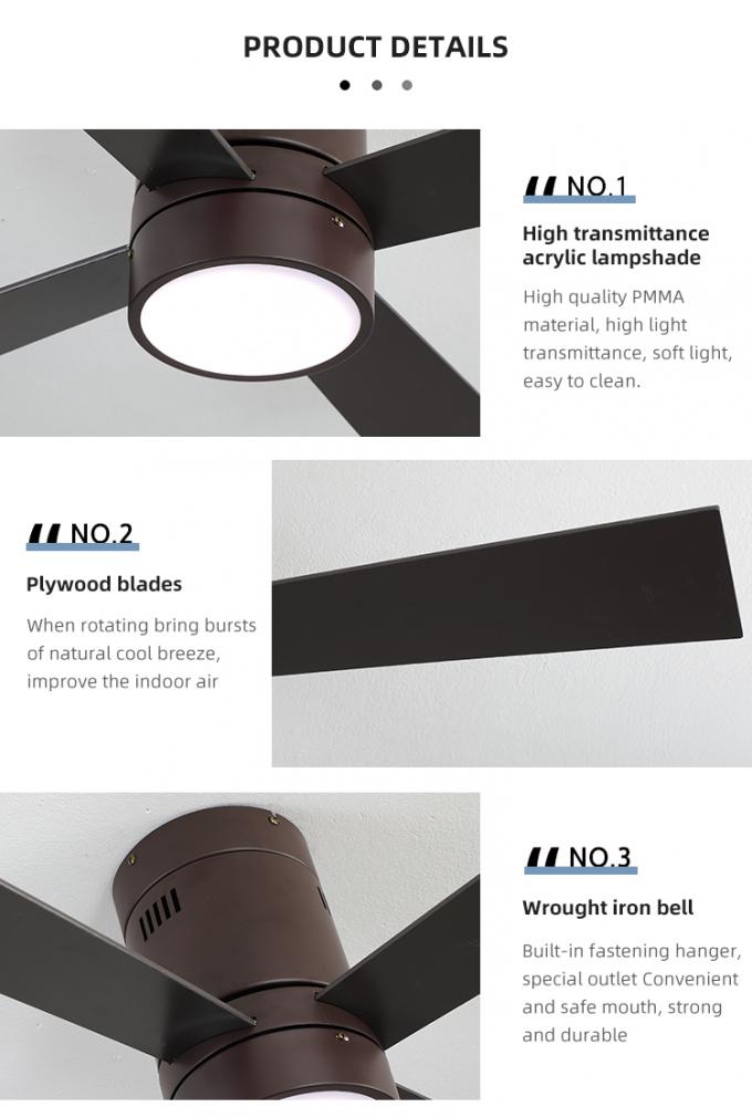 Новое дистанционное управление лезвий 65W 48Inch переклейки 4 утюга дизайна декоративное крытое привело свет потолочного вентилятора